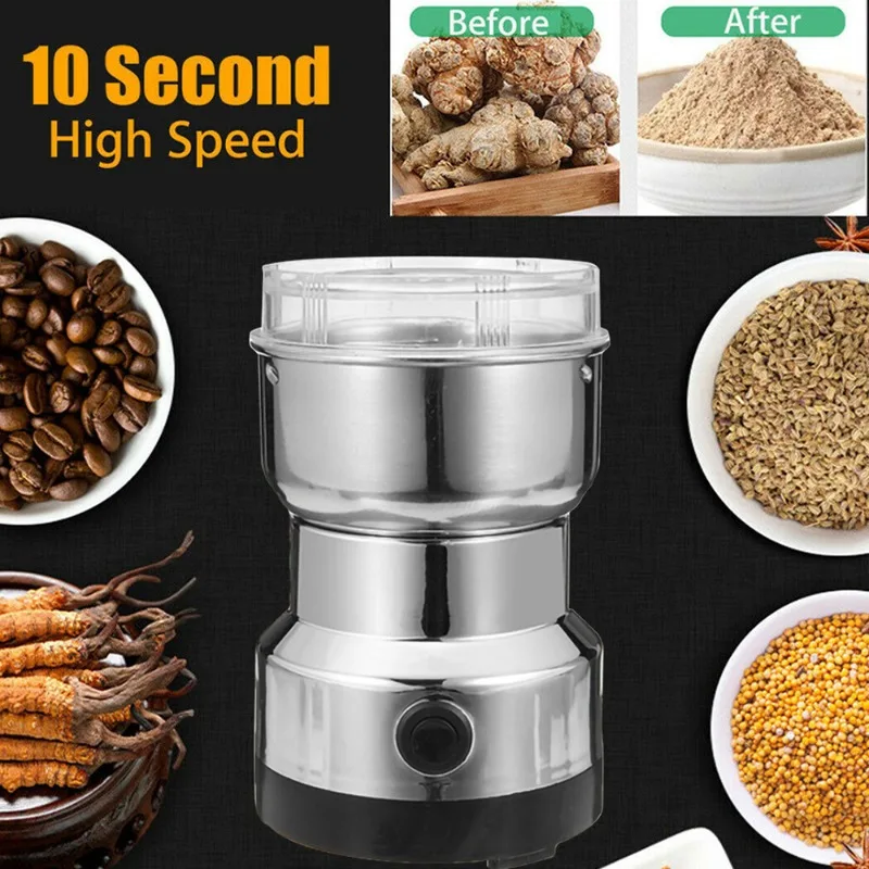 Coffee Bean Grinder Electric - مطحنة كهربائية 110-220 فولت للقهوة والحبوب