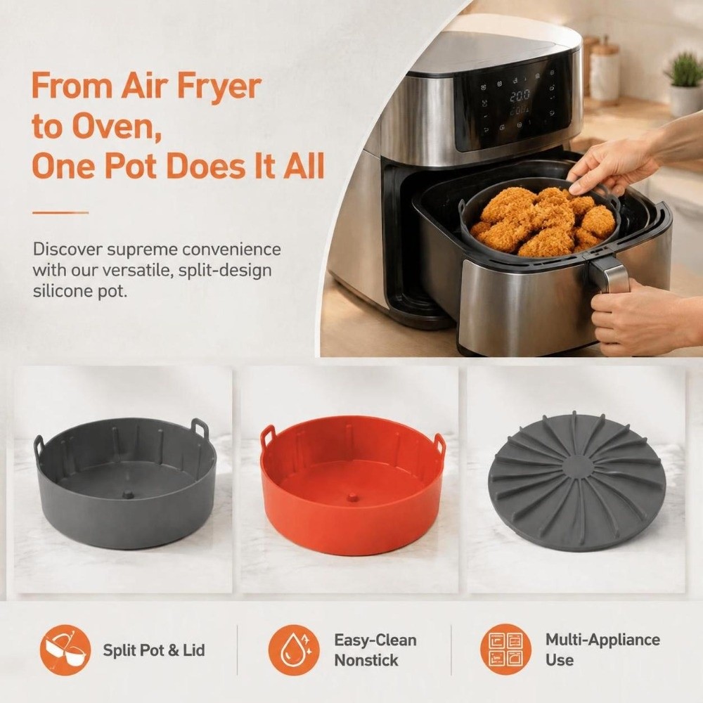 وعاء سيليكون عالي الجودة للاست - مراجعة Air Fryer Silicone Pot Liner وسعره