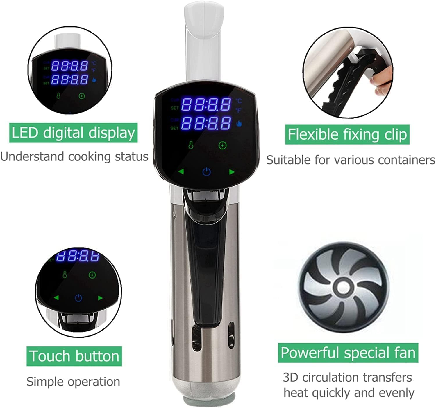 جهاز طهي دقيق لتدوير الغمر من  - مراجعة Digital Sous Vide Precision Cooker وسعره
