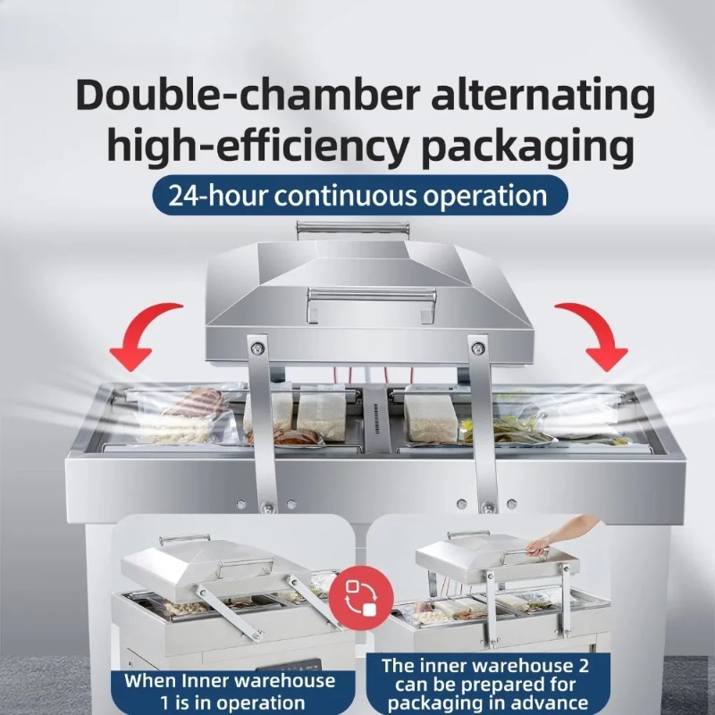 آلة تفريغ الهواء ذات الغرفتين، - مراجعة Food Vacuum Sealer Machine وسعره