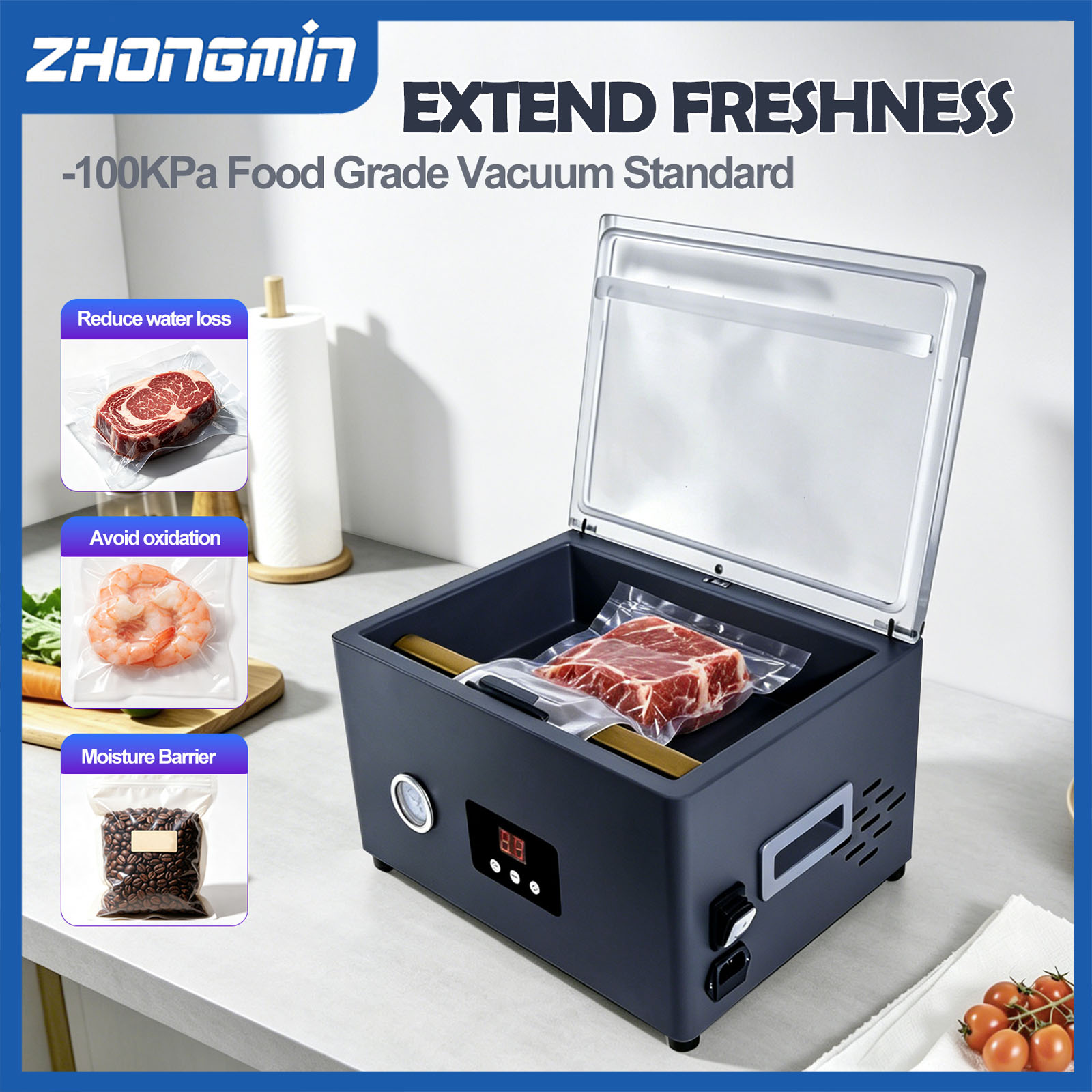 آلة تفريغ الهواء من ZM-CVS300  - مراجعة Food Vacuum Sealer Machine وسعره